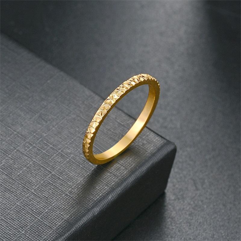 High-end Fashion Crushed Ice Ice Ring Ing Style Niche Joint Ring Temperament Versatile Couple 18K Gold Ring Jewelry