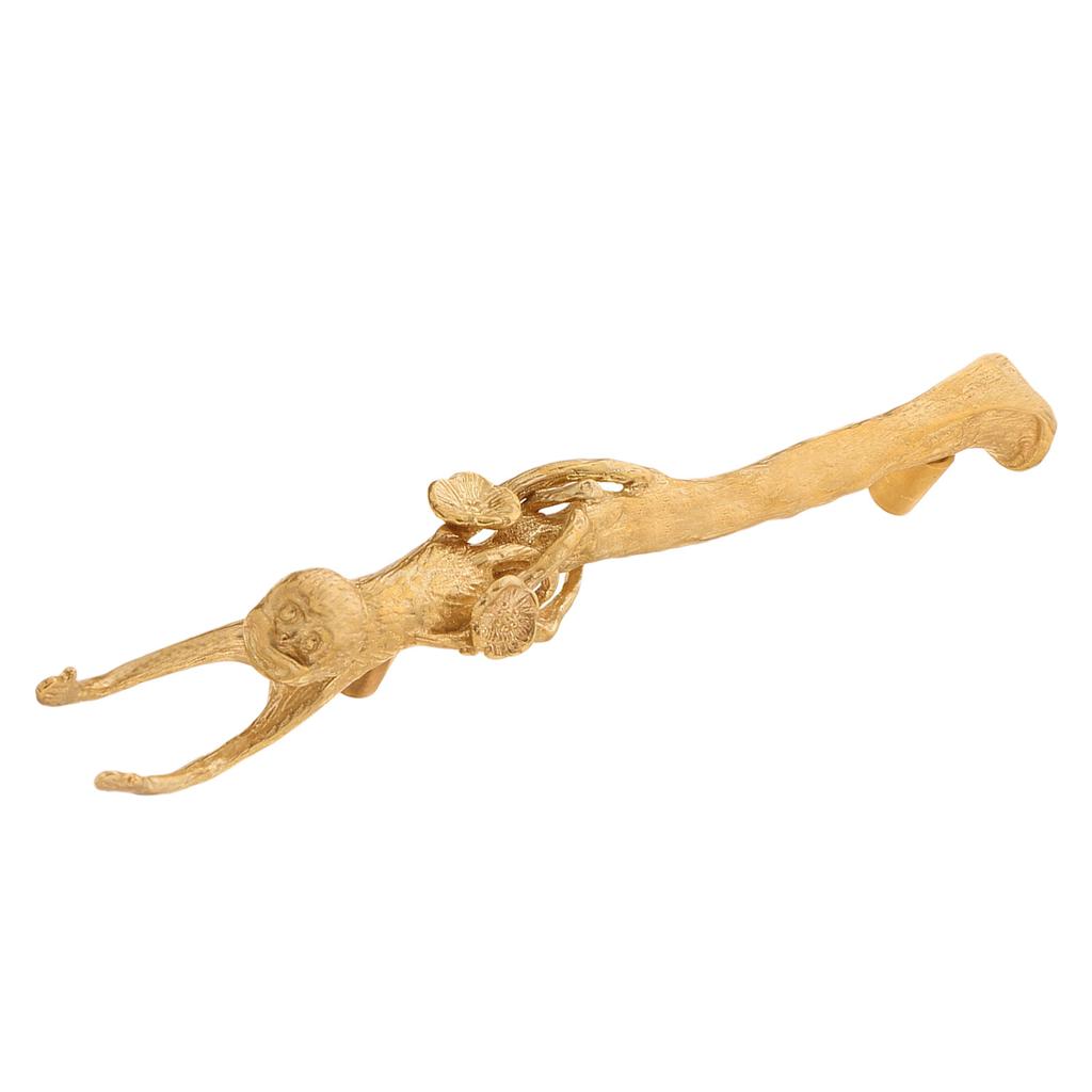Brass Cabinet Pull Monkey Shape Vintage Drawer Knob Decorative Animal Furniture Handle for Wardrobes Dressers Kitchen Cupboards
