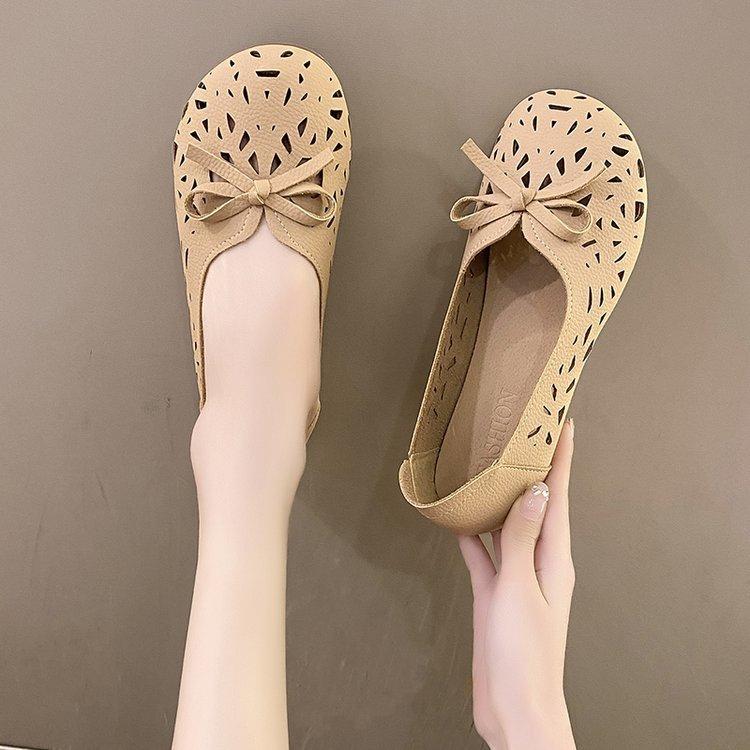 Flat-soled Womens Shoes New Flat-Soled Non-Slip Hollowed Out Breathable Womens Sandals Summer 2025 Lazy Flat Bottom Casual Shoes