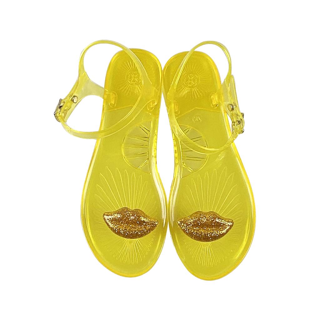 New Sandals Sexy Lips New Fruit Sandals Women's Non-slip PVC Jelly Flat Sandals Outside