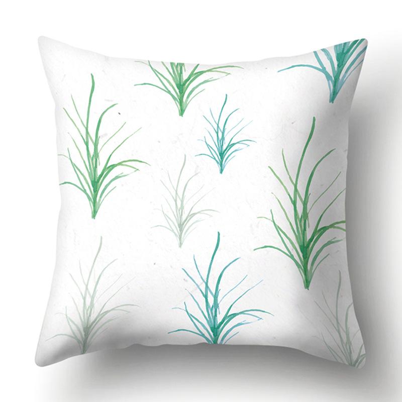 Polyester Pillowcase Green Tree Leaf Pillowcase Home Soft Furnishing Car Cushion Cover