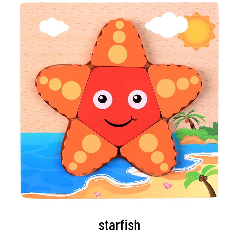 Animal 3D Wooden Jigsaw Puzzle Board for Toddlers (1-3 Years)