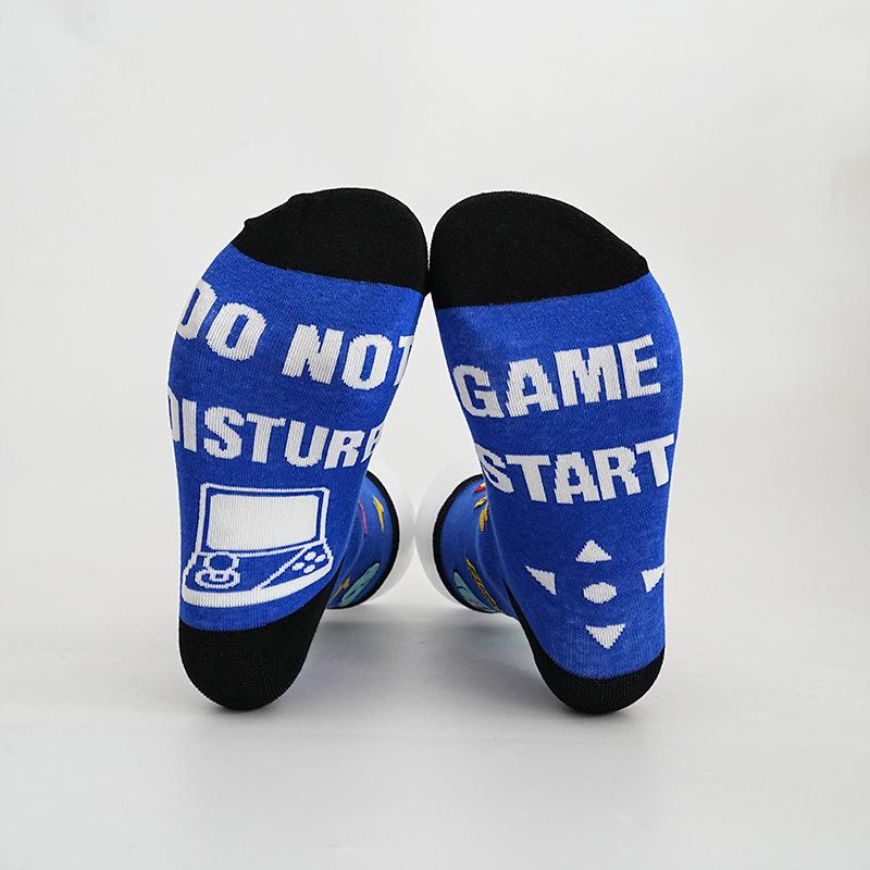 Original Mid-Calf Cotton Letter Socks: Non-Slip, Customizable Floor Socks.