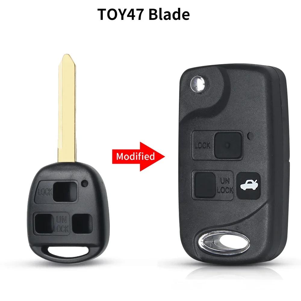 Remote Car Key Shell Case For Toyota Camry Rav4 Corolla Prado Yaris Cruiser Land For Lexus Toy43 Toy47 Toy48 2 3 Buttons