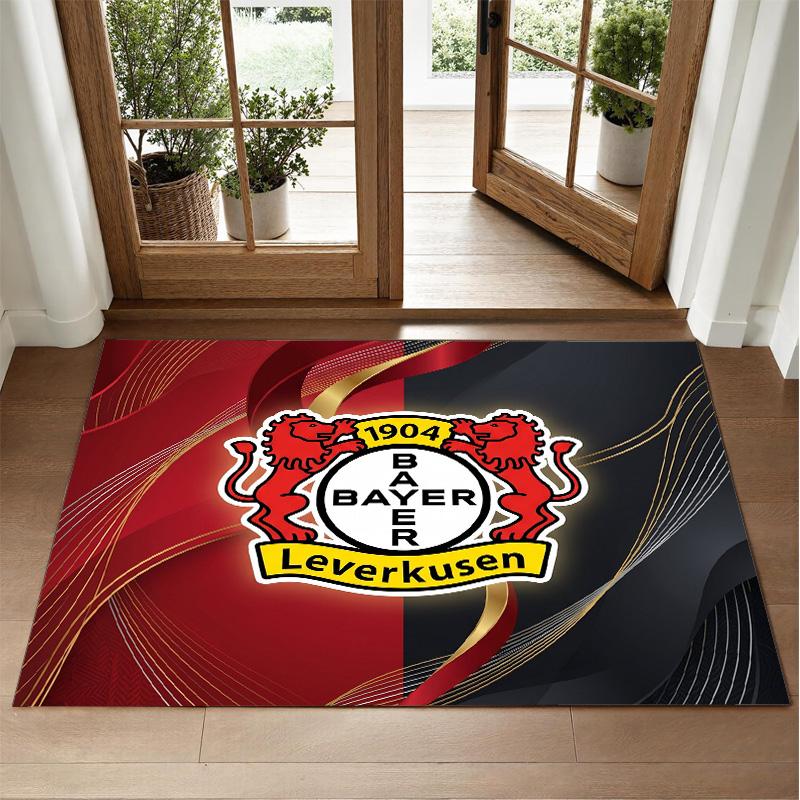 Bayer Leverkusen Football Design Crystal Velvet Rug Soft Decorative Mat for Bedroom Entrance