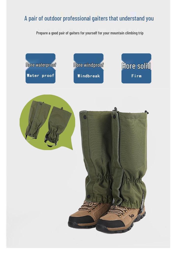600D Oxford Waterproof Hiking & Skiing Gaiters: Snow & Sand Protection Leggings