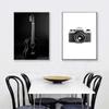 Nordic Kamera Gitarre Schwarz Weiß Foto Wand Kunst Leinwand Malerei Poster Und Druck Wand Bild Für Wohnzimmer Skandinavischen Dekor