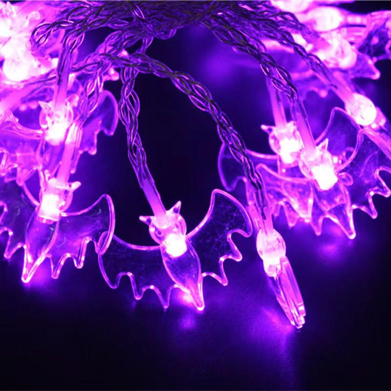 Halloween LED String Lights: Pumpkin, Spider, Skull, Ghost & Bat Decor for Party & Bar