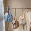 Women Crochet Tote Candy Bag Fashion Knitted Large Capacity Woven Shoulder Bags Solid Color Simple Shopping Bag for Summer Beach
