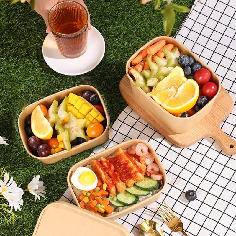 Wegwerp Kraft Papieren Voedselcontainers