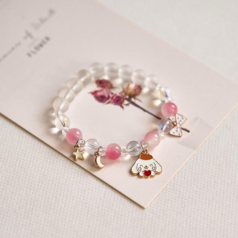 Year Sweet Cute Cat Crystal Beaded Bracelet Girls, Girlfriend Student Bracelet Wholesale
