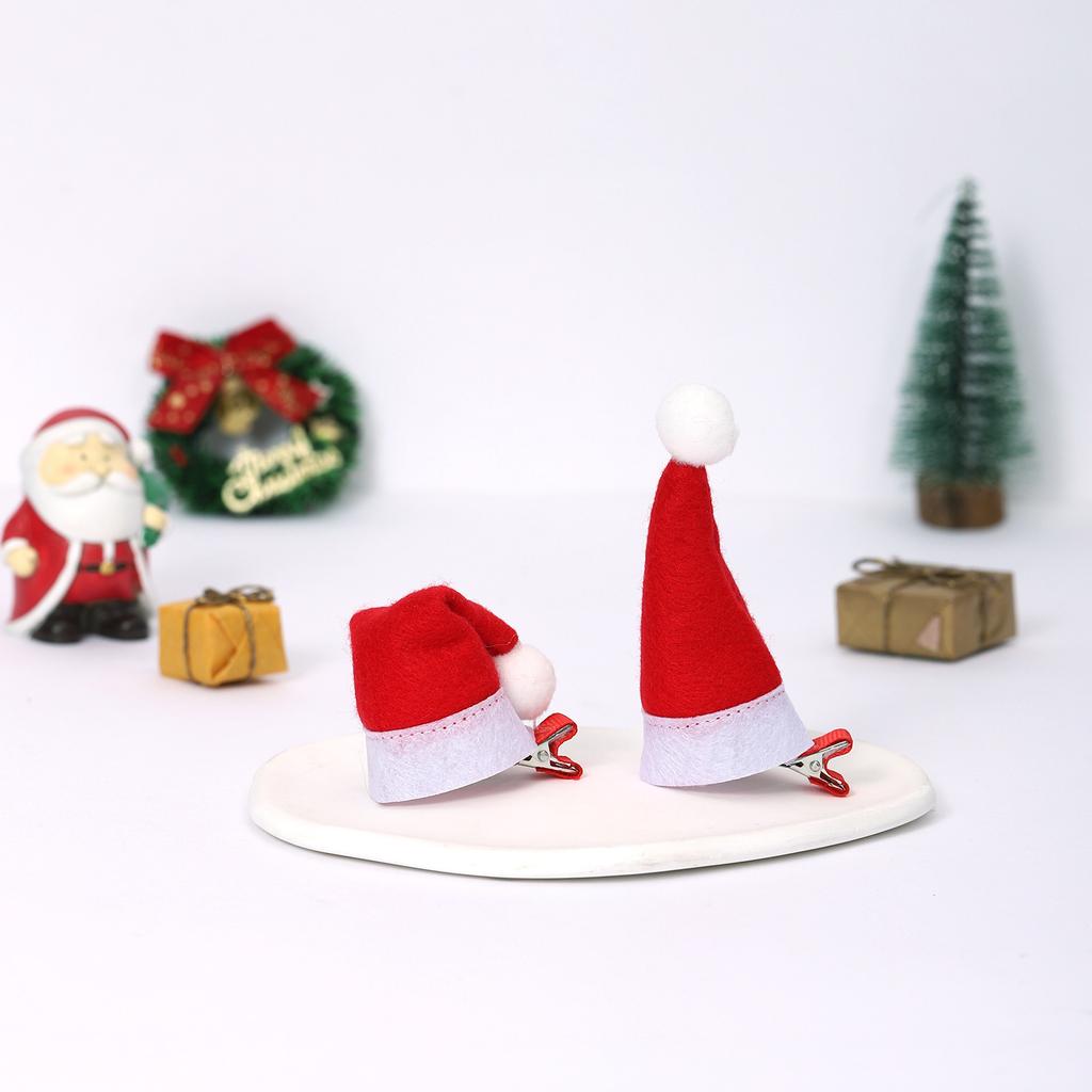 5/10Pcs Mini Christmas Hat Hair Clip Set Red Christmas Color Hanging Hat Diy Christmas Party Decoration