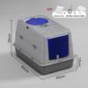 Stainless Steel Closed Cat Litter Box, Fully Closed Flip, Oversized, Heightened and Thickened Anti-splash Top-entry Cat Toilet