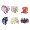 Trendy Human Organ Inspired Metal Brooch Heart And Brain Shape Fashion Pin