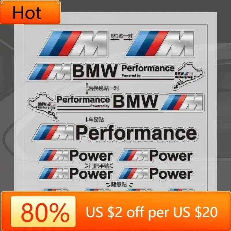 BAGD7 Car Sticker Hot Hots 2025 E90 E90 Car For BMW 1set car window door handle mirror sticker M power performance badge decal For BMW