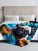 Pug-themed Fleece Blanket, Perfect for Sofa, Bed, Office; Ideal Gift for Family, Friends, Holidays.