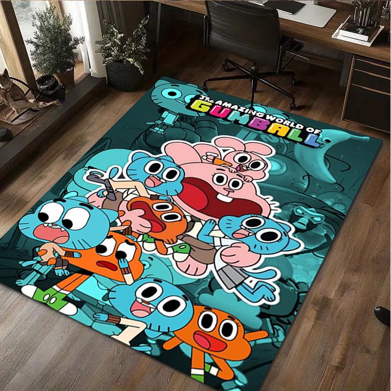 Gumball's World Adventure Carpet Office Decorative Carpet For Living Room Bedroom Door Mat Floor Rug Computer Chair Area Rug perfect holiday gift