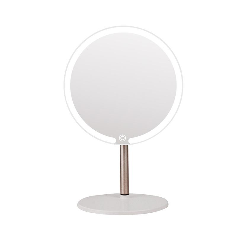 Wholesale 2026 New LED Makeup Mirror Round Desktop Mirror with Light Metal Small Gift