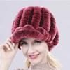 Lady Real Rex Rabbit Fur Hat Winter Knitted Natural Rex Rabbit Fur Caps Russia Women Warm Real Fur Beanies Hats