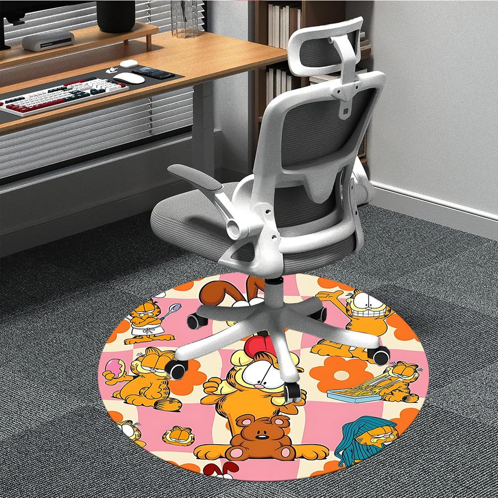 

1pcGarfield Pets Office Round Area Rug, Indoor Mat Suitable For Office,Bedroom Living Room Home Decor, Room Deco a0928107 80cm by 80cm