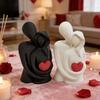 3D Printed Hugging Couple Figurine Valentine's Day Love Heart Couple Statue Home Office Desktop Decoration Ornament