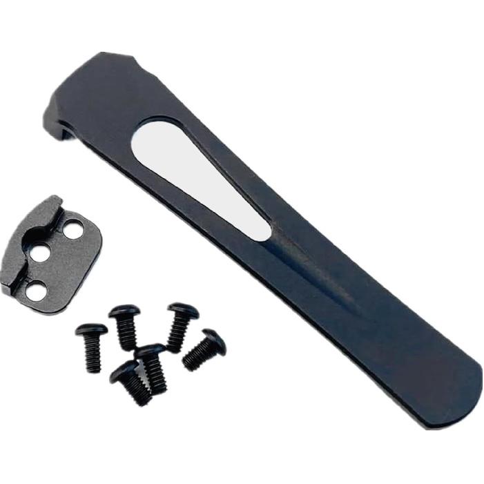 Deep Carry Clip Sets for Spyderco Standard Modular V2 Machined C81/C223 CNC Titanium with Screws,Pocket Clips (Black)