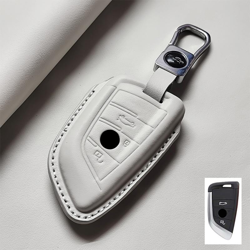 Genuine Leather Car Key Case Cover Fob For Bmw G30 G20 G11 F15 F16 G01 G02 F48 X1 X3 X5 X6 X7 1 3 5 6 7 Series Keychain Luxury