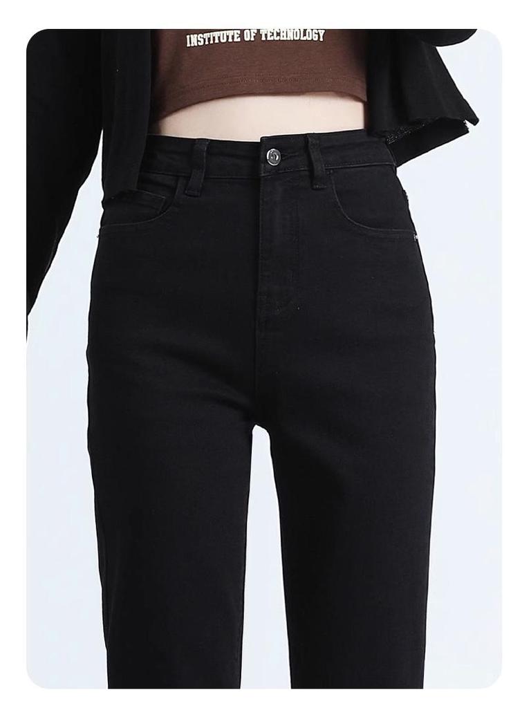 Women's High-Waist Slim Fit Black Cigarette Pants (2025 Spring Collection)