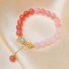 Authentisches Saliquell-Achat Zehn Meilen Pfirsichblüten-Achat Armband, Nischen-Armband im chinesischen Stil, Geschenk für Freundin zum Qixi-Fest
