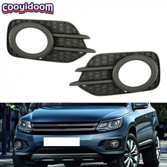 Pair  Fog Light Driving Lamp Cover Trim Bezel For Volkswagen Tiguan 2012-2017
