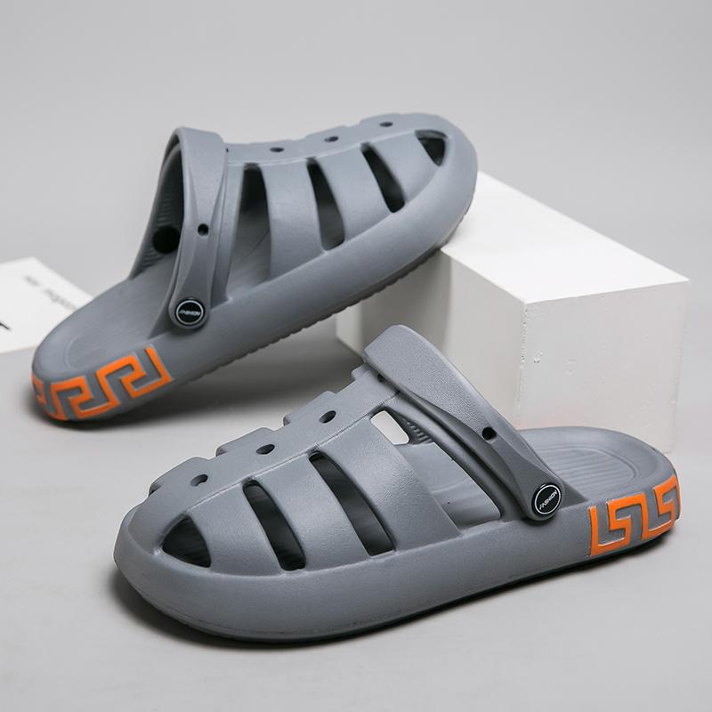 

Мягкие и удобные сандалии на плоской подошве, мужские тапочки, обувь для мужчин, вентилируемая, износостойкая, для дома и улицы, с толстой подошвой, новинка 44