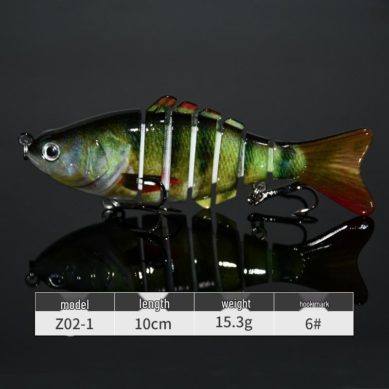 7-częściowy 10cm plastikowy bioniczny przynęta na ryby: Wielosekcyjny sztuczny przynęta słodkowodna