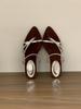 Coarse-heeled silver French pointed-toed strappy sandals fairy shoes 2025 new summer skirt toe Roman shoes