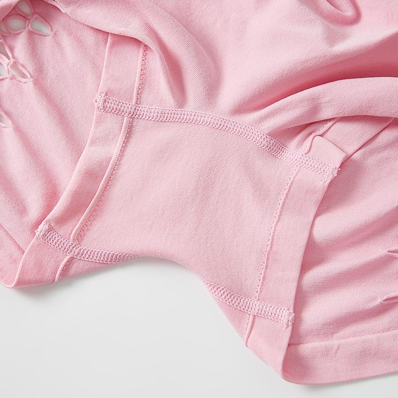 Women's Simple Solid Color Geometric Hollow Boxer Briefs Comfortable and Breathable Women's Underwear