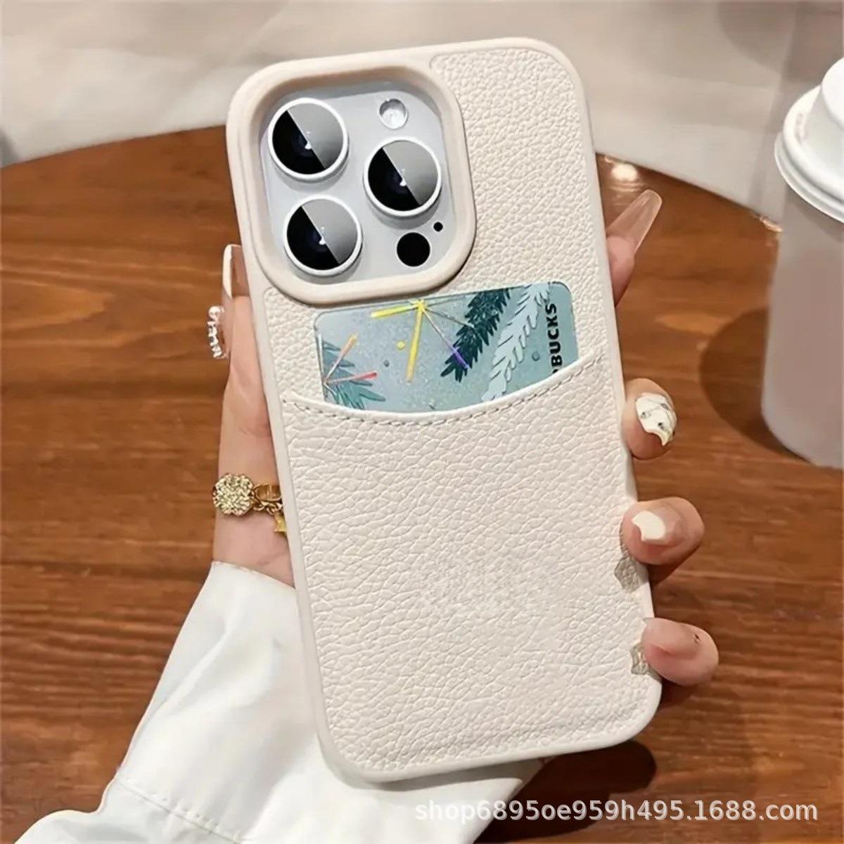 

Universal Leather Phone Case with Card Slot for iPhone 14/15/16 Pro Max iPhone 12 Pro Max белый