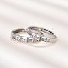 Justerbar Vintage Tibetansk Mantra Par Ring Sæt Sterling Unisex Åben Ring Minimalistisk Design