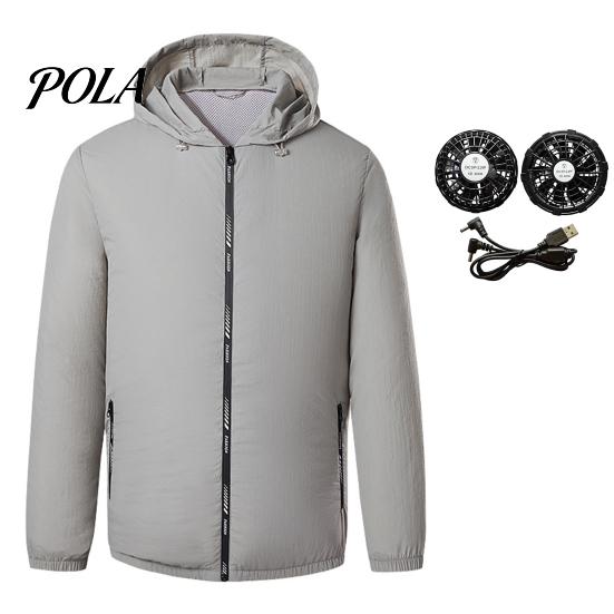 Cooling Coat Jacket USB Fan 3 Speeds Men Long Sleeve Hooded Air Conditioning Clothes Streetwear