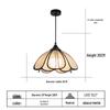 Minimalist Japanese Retro Rattan Petal Chandelier for Home and Tea Rooms