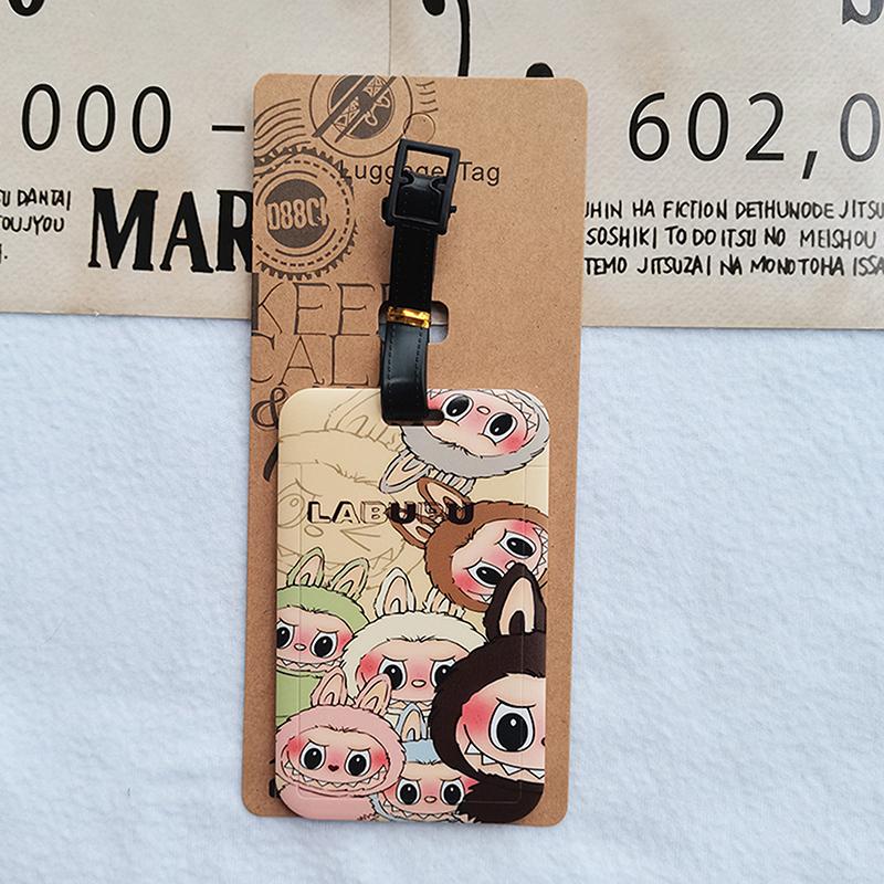 Cartoon  Labubu Travel Luggage Tags Cute Suitcase Hangings Decoration Portable Luggage Consignment Identification Tags