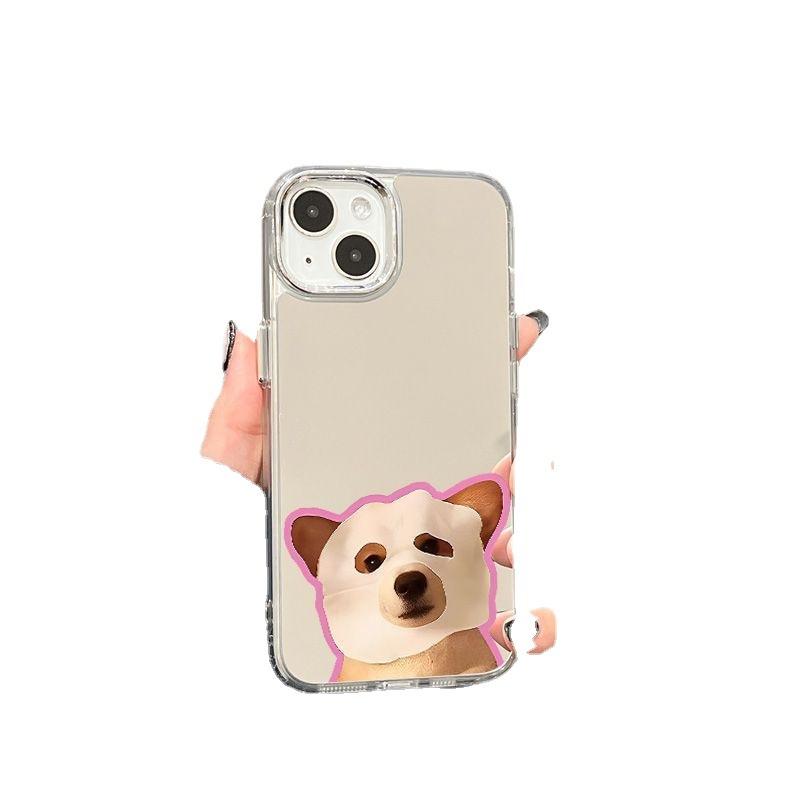 [Mask Puppy] Mirror Surface Is Suitable for iPhone17 Mobile Phone Case 16pro Electroplating Buttons Apple 15 All-inclusive 14