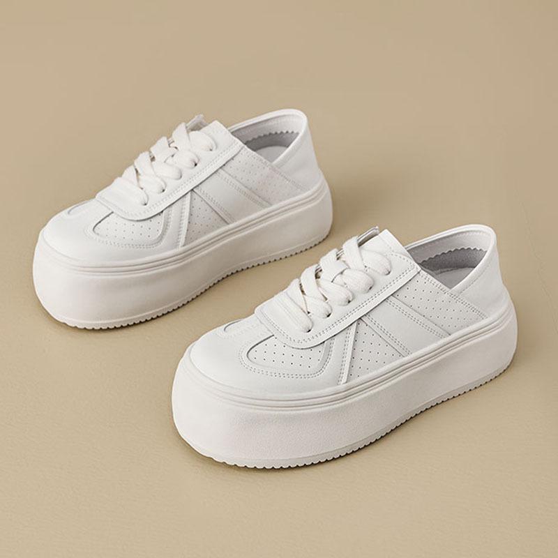 With skirt little white shoes women's spring and summer lightweight thick baseplate shoes 2025 new versatile soft sole yellow sports and leisure shoes