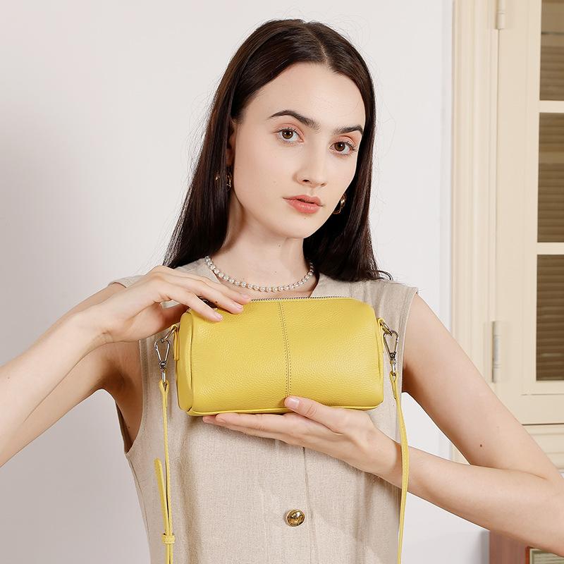 Cylindrical Head Layer Soft Leather Small Bag Pillow Leather Underarm Commuting Single-shoulder Bag