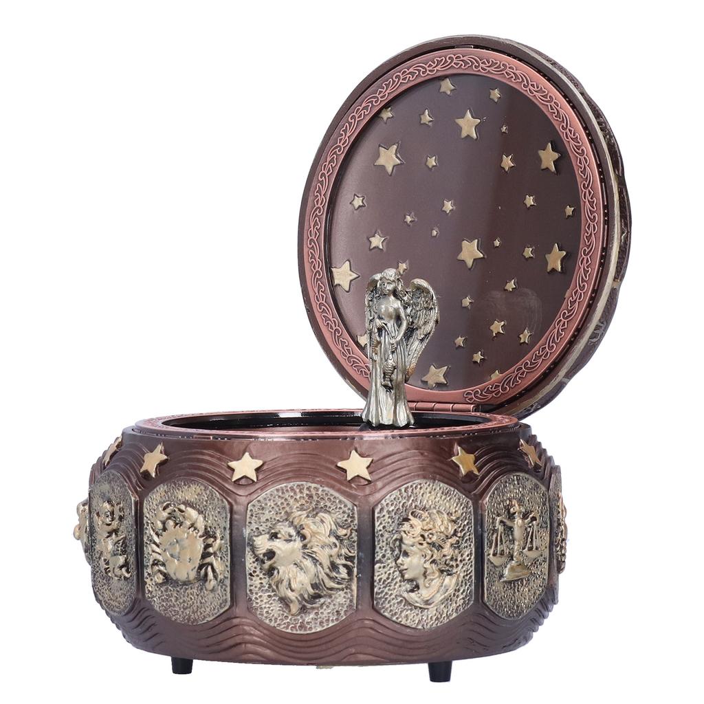 Music Box Fashion Creativity Rotating 12 Constellations Firends Birthday Holiday GiftsCoppery