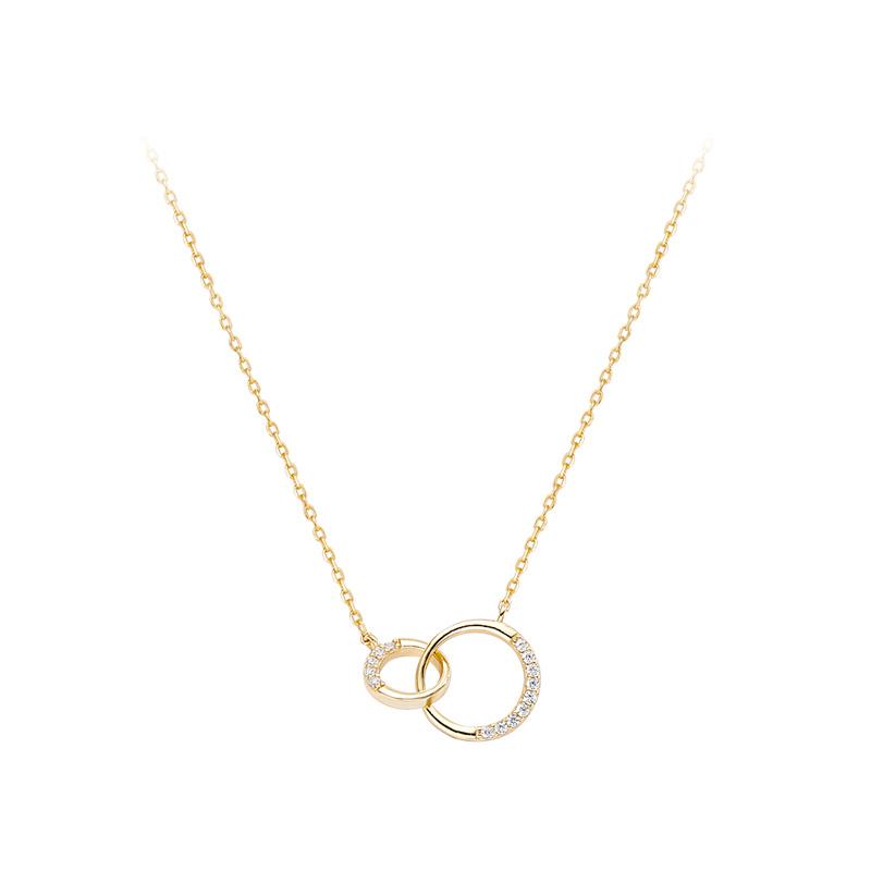 925 Sterling Silver Circle Necklace Personality Charm Geometric Shape Pendant Choker Birthday Gift for Women Exquisite Jewelry