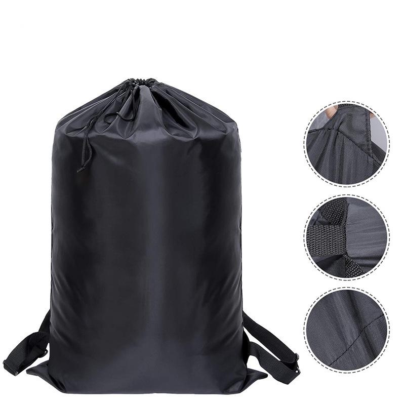 Dual-Shoulder Drawstring Backpack: Large-Capacity Polyester Laundry Bag for Students - Ideal for Travel and Storing Dirty Clothes