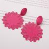 1piar Big Black Flower Drop Earrings for Women Hollow Net Pendants Exaggerated Rock Personality Wedding Party Vintage Ear Jewelry
