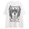 Print 100% Cotton Short Sleeve T Shirt for Men and Women Dark Style American Casual Loose Size Tee Hip-hop Tops