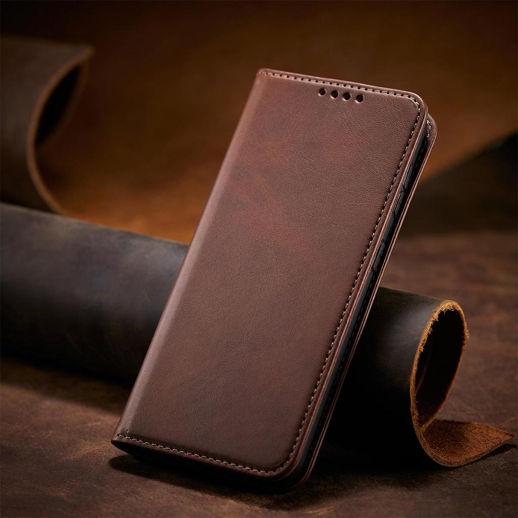 Premium PU Leather Wallet Phone Case for HONOR 600 Pro Magnetic Buckle Kickstand Shell