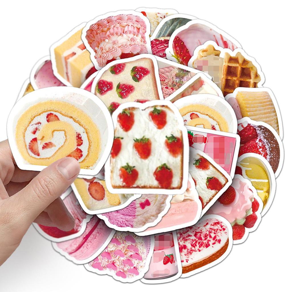 50 Cartoon Cake Dessert Stickers for DIY Notebook and Phone Case Decoration