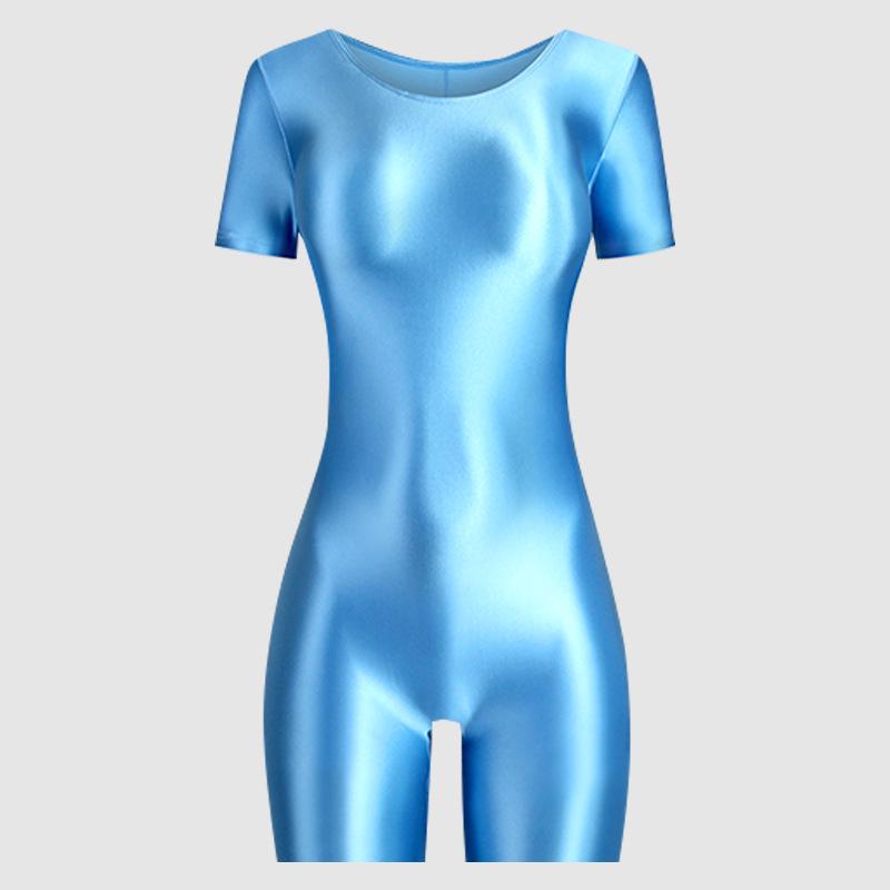 Glossy High-Elastic Bodysuit: Sleek Ballet & Yoga Dancewear